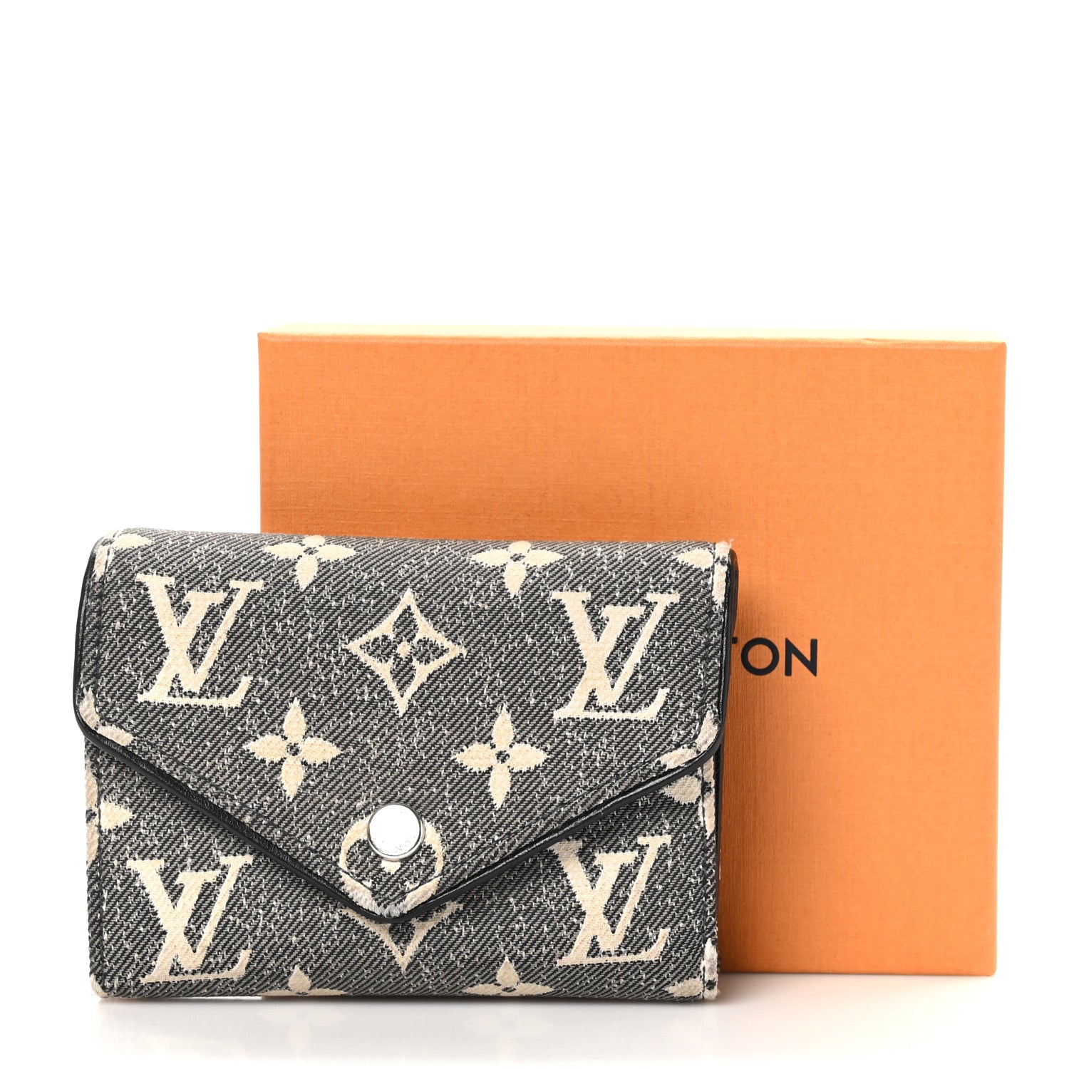 Louis Vuitton Denim Monogram Jacquard Victorine Wallet Grey 9 of 9