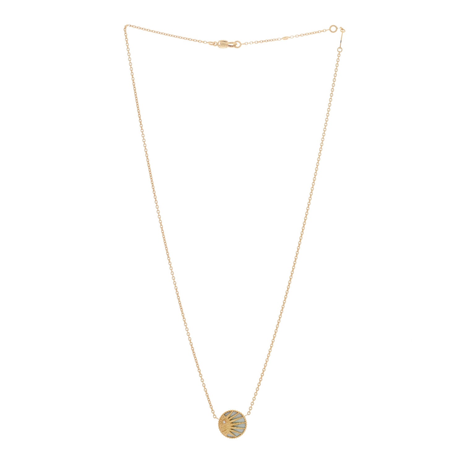 Christian Dior 18K Yellow Gold Platinum Diamond Black Onyx Mother of Pearl Rose Celeste Pendant Necklace 3 of 5