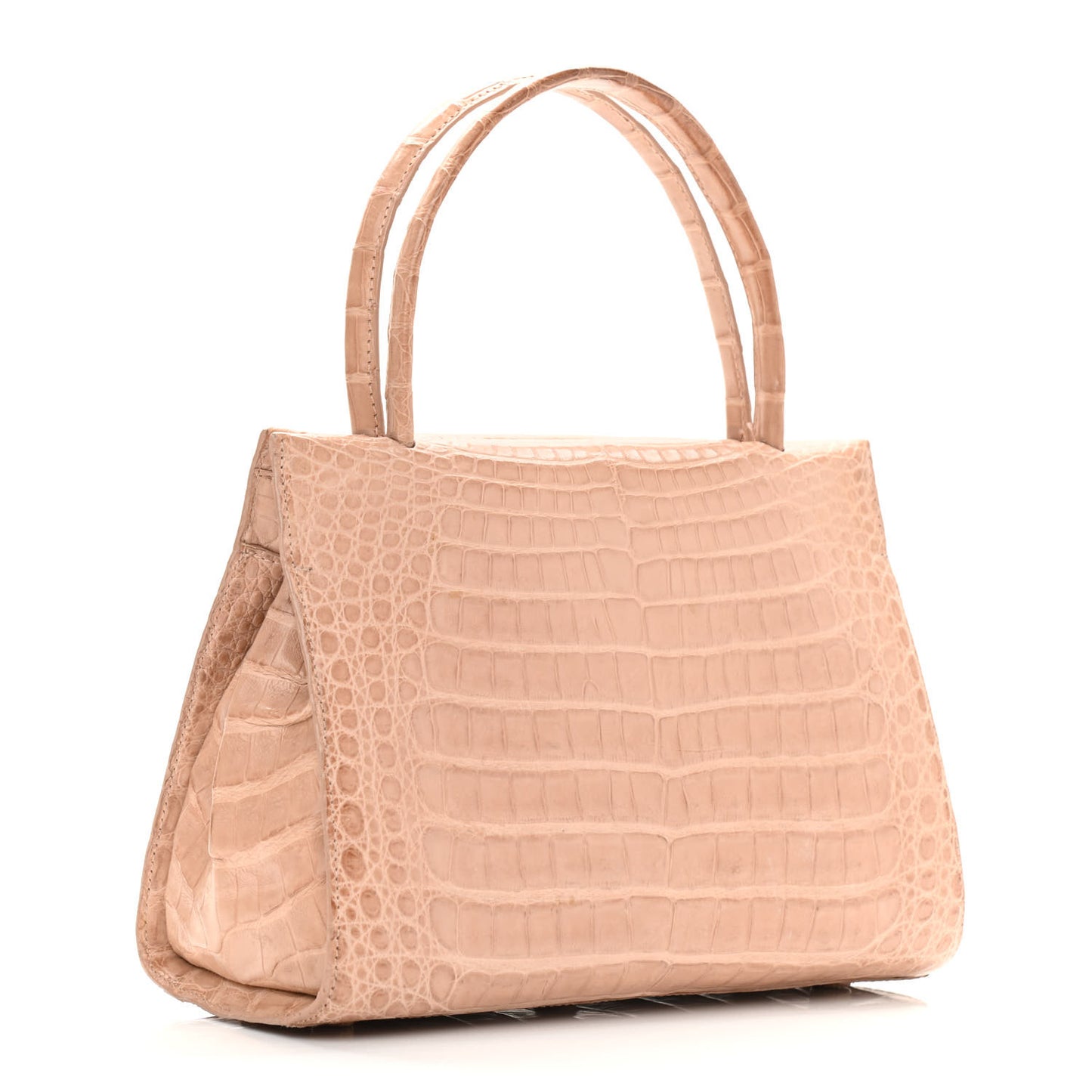 Crocodile Double Handle Satchel Beige