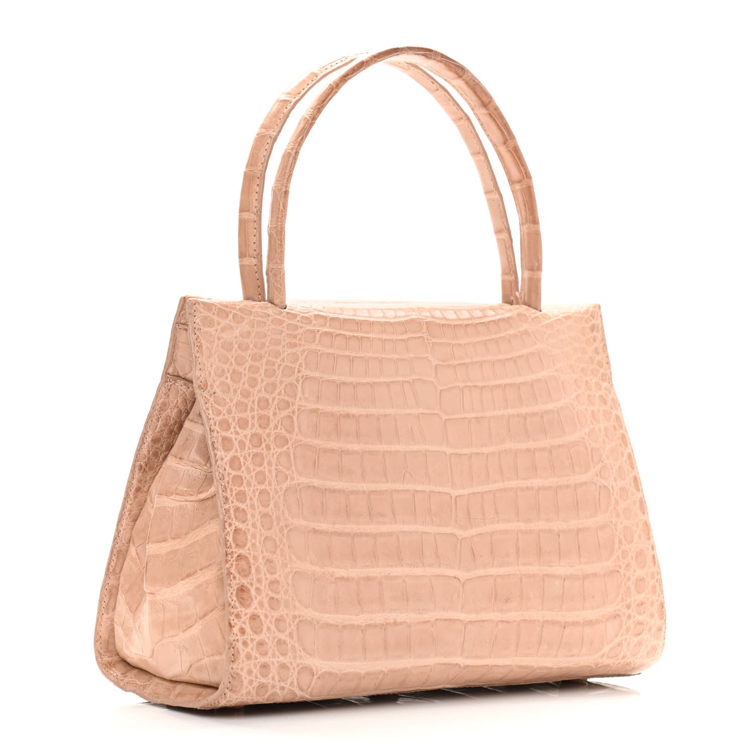 Nancy Gonzalez Crocodile Double Handle Satchel Beige 2 of 9