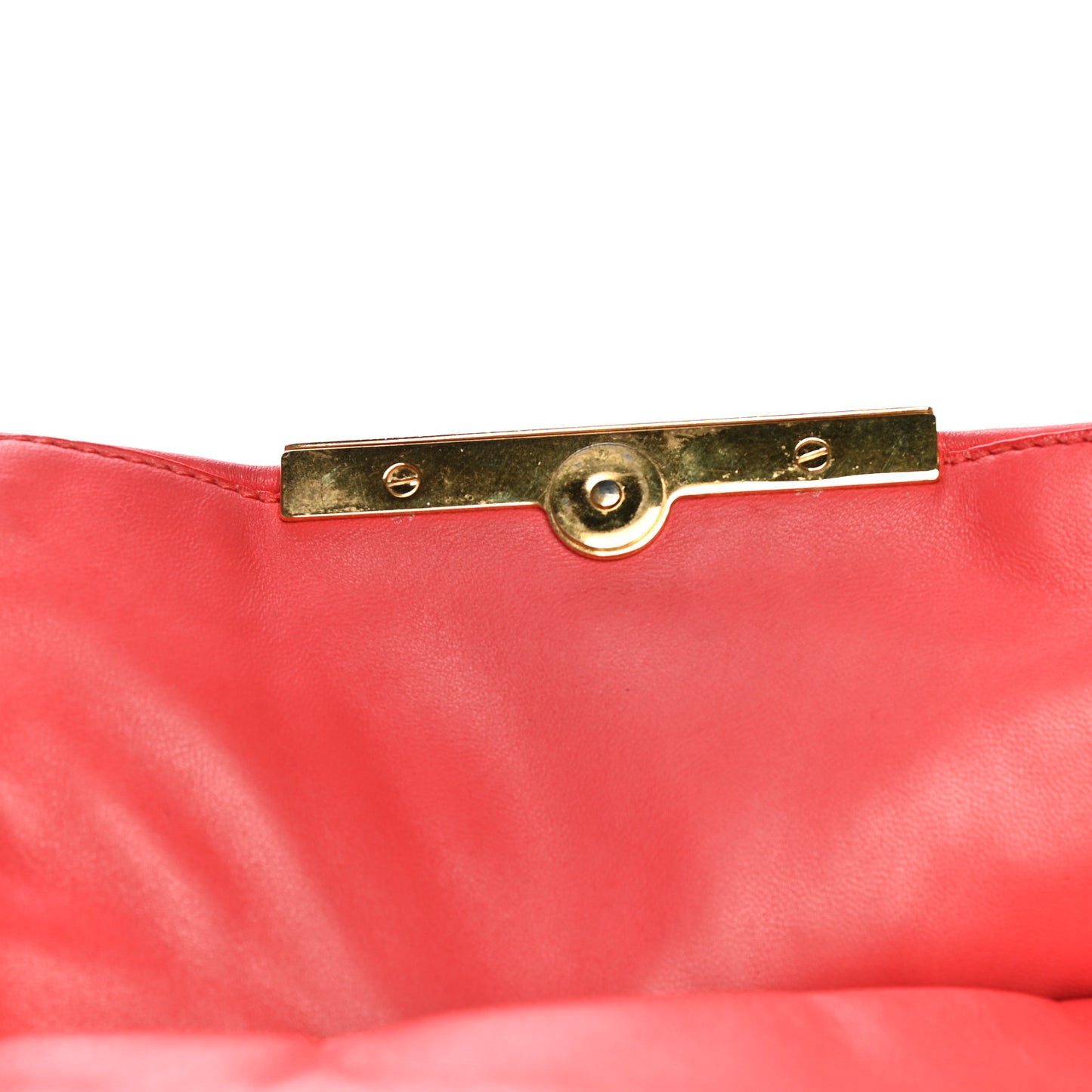 Nappa Shoulder Bag With Chain Red