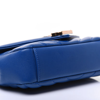 Saint Laurent Sheepskin Matelasse Chevron Monogram Classic Baby Chain Bag Blue Majorelle 6 of 17