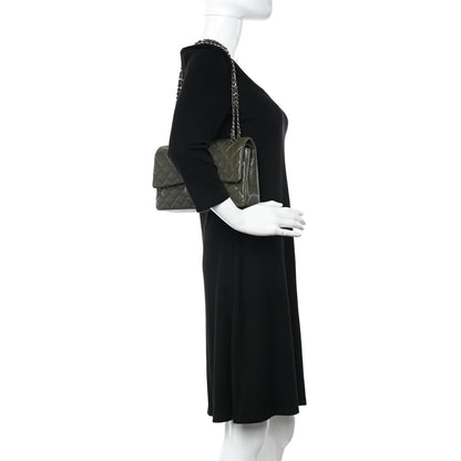 Chanel Caviar Quilted Medium Double Flap Dark Green 2 of 11