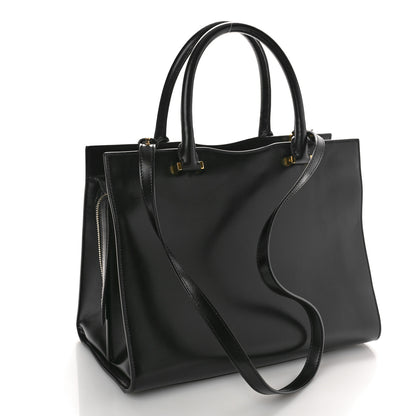 Saint Laurent Shiny Calfskin Medium Uptown Tote Black 2 of 10