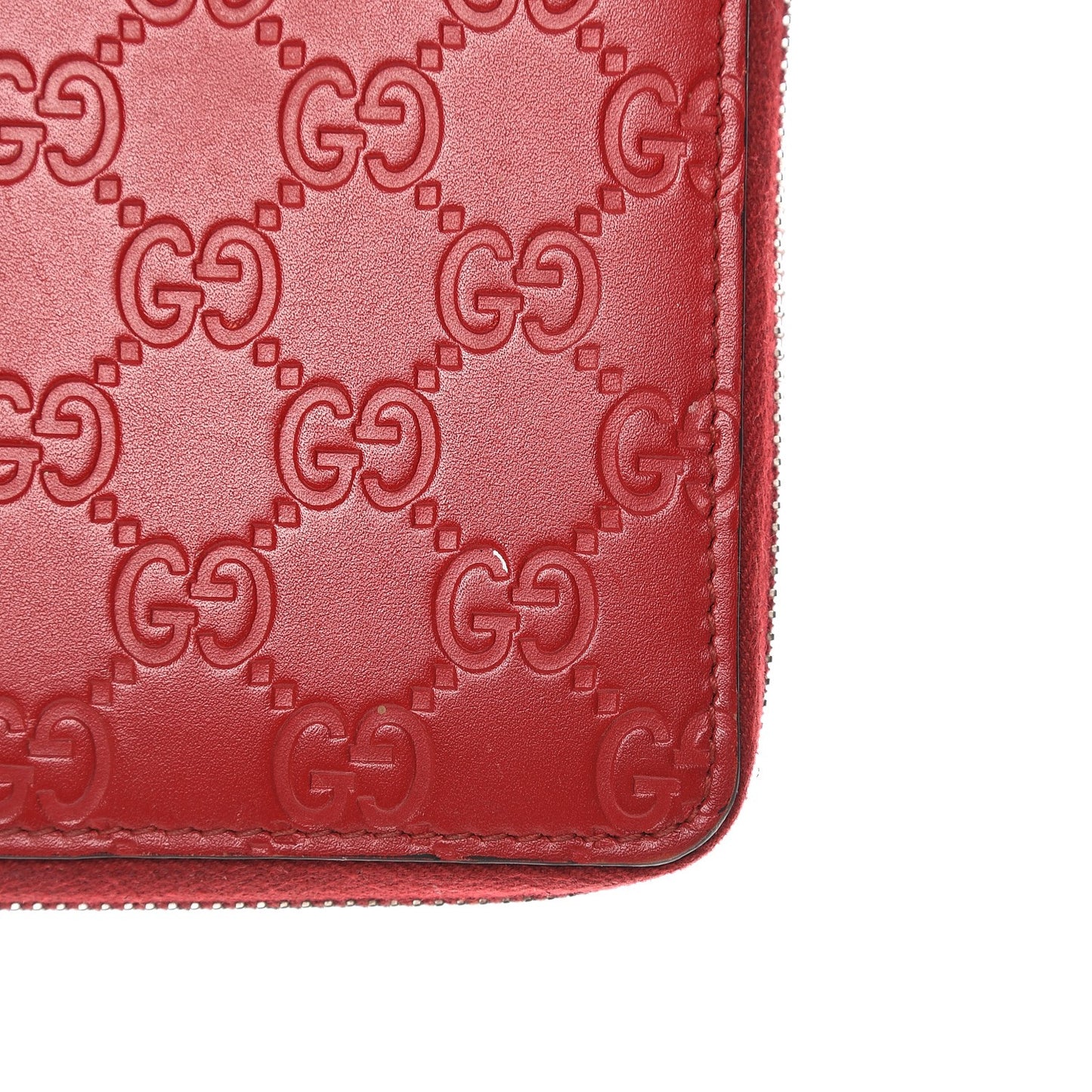 Guccissima Signature Travel Document Case Hibiscus Red