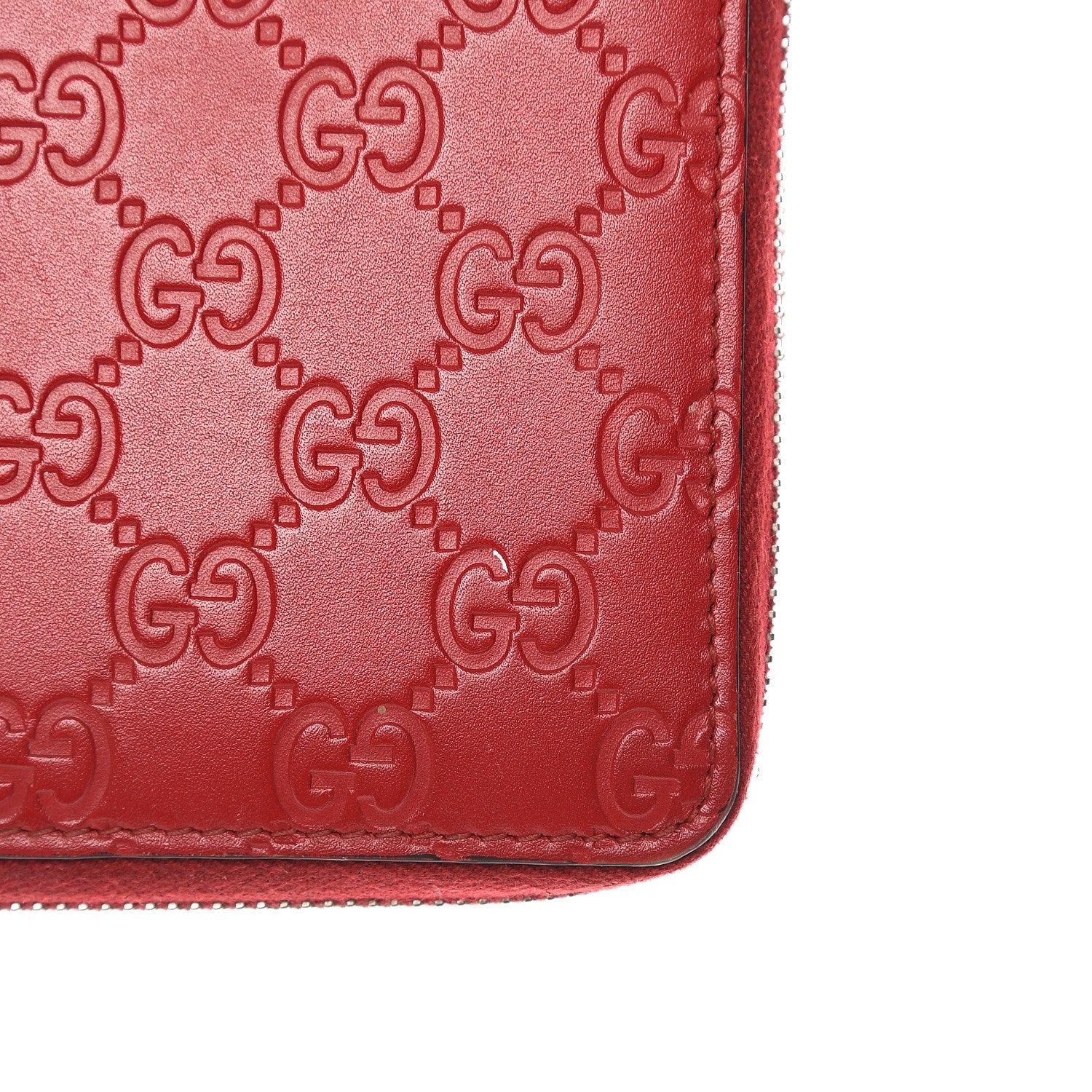 Gucci Guccissima Signature Travel Document Case Hibiscus Red 8 of 9