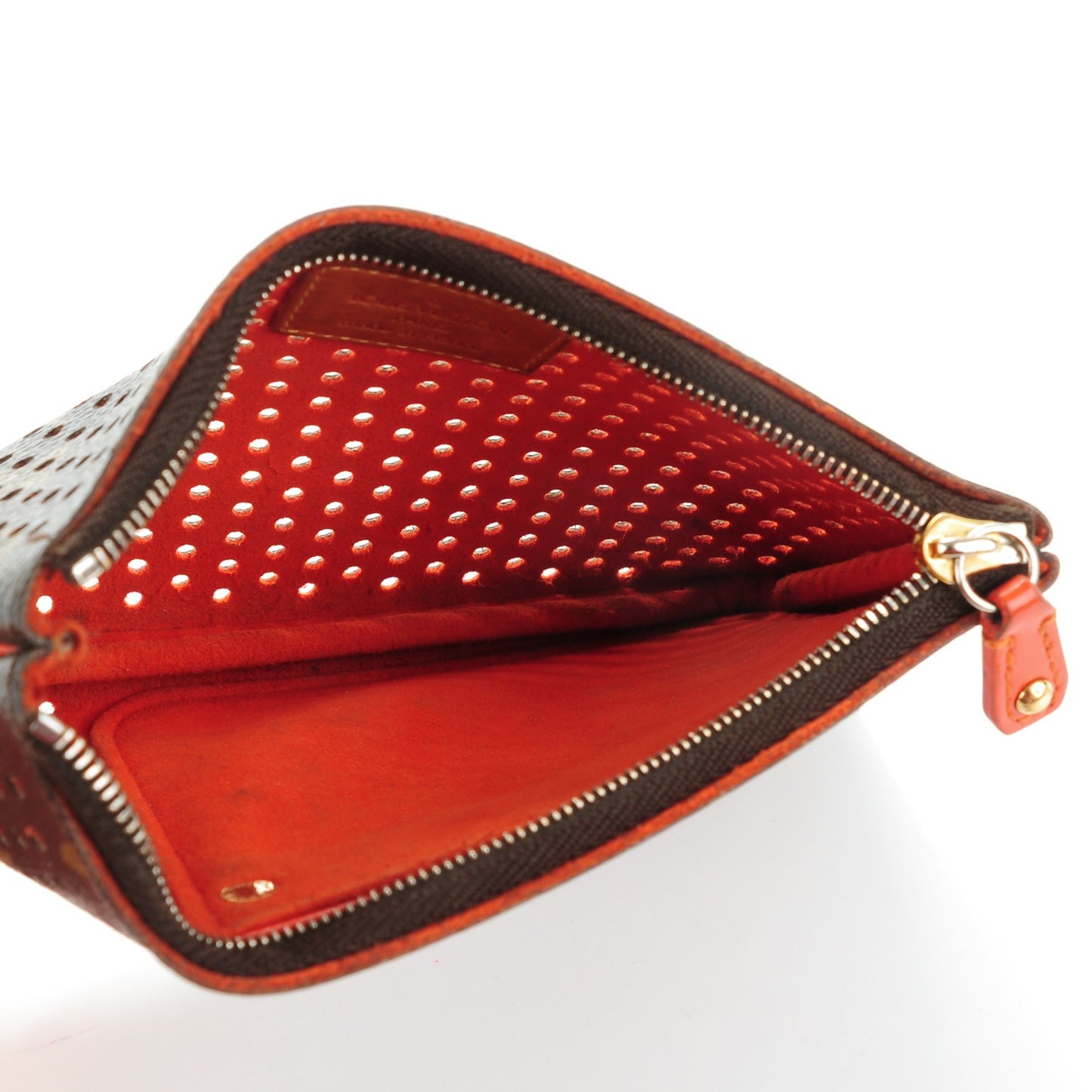 Monogram Perforated Pochette Plat Orange