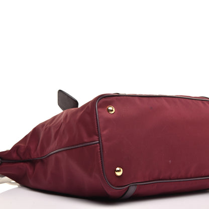 Prada Tessuto Nylon Saffiano Tote Granato 7 of 9