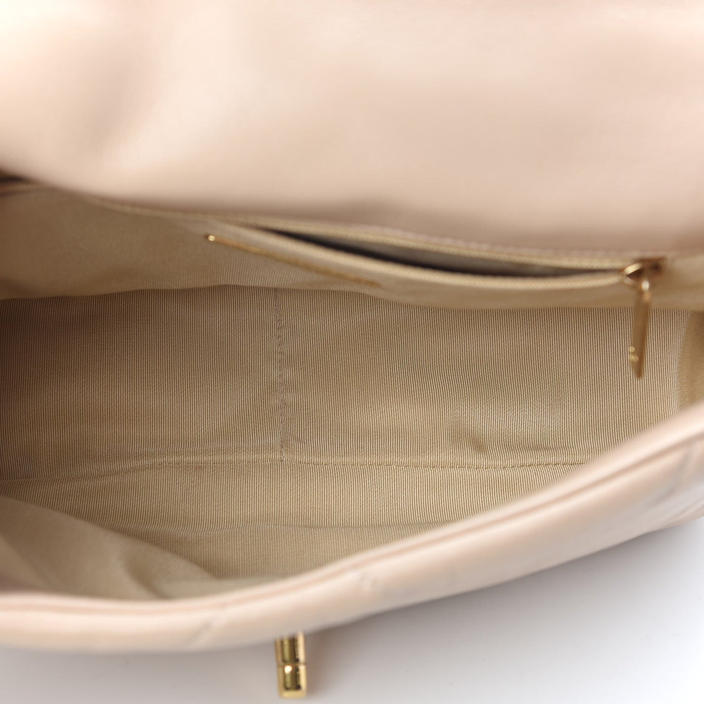 Lambskin Quilted Medium Chanel 19 Flap Beige