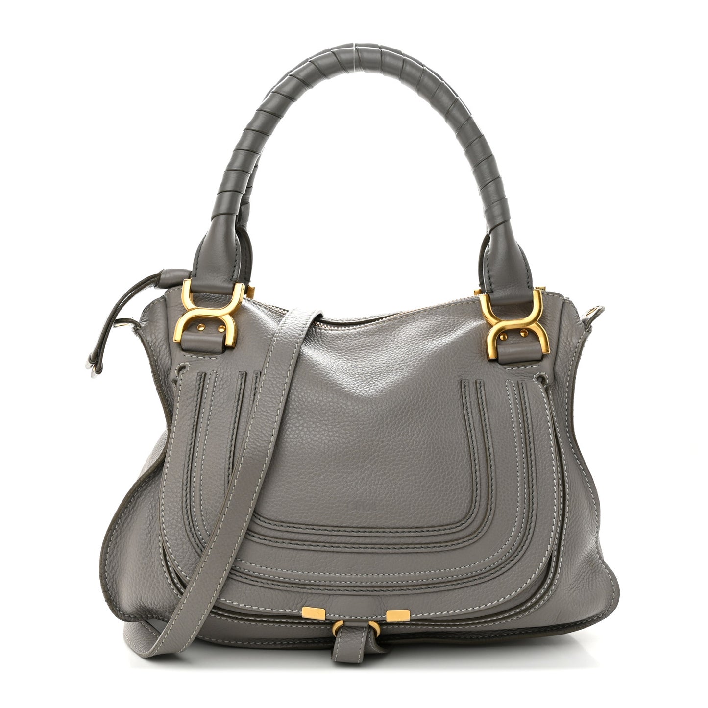 Calfskin Medium Marcie Satchel Cashmere Grey