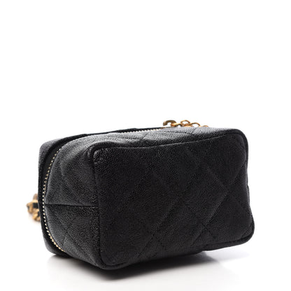 Chanel Caviar Quilted Mini Top Handle Vanity With Chain Black 4 of 11