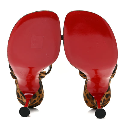 Christian Louboutin Veau Velours Taralita 85 Thong Sandals 39.5 Leo 5 of 13