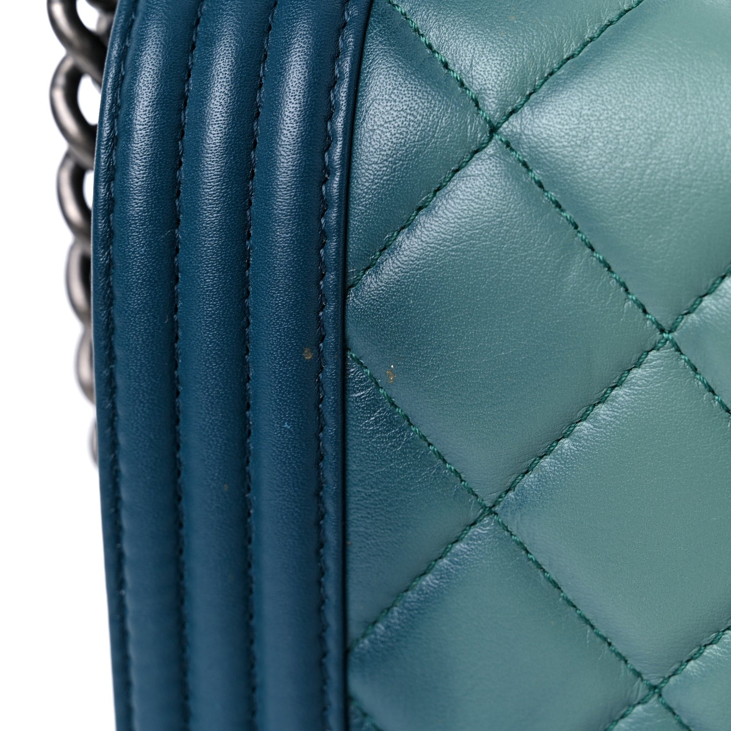 Calfskin Ombre Faded Quilted Medium Boy Flap Green