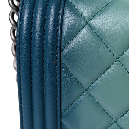 Chanel Calfskin Ombre Faded Quilted Medium Boy Flap Green 17 of 18