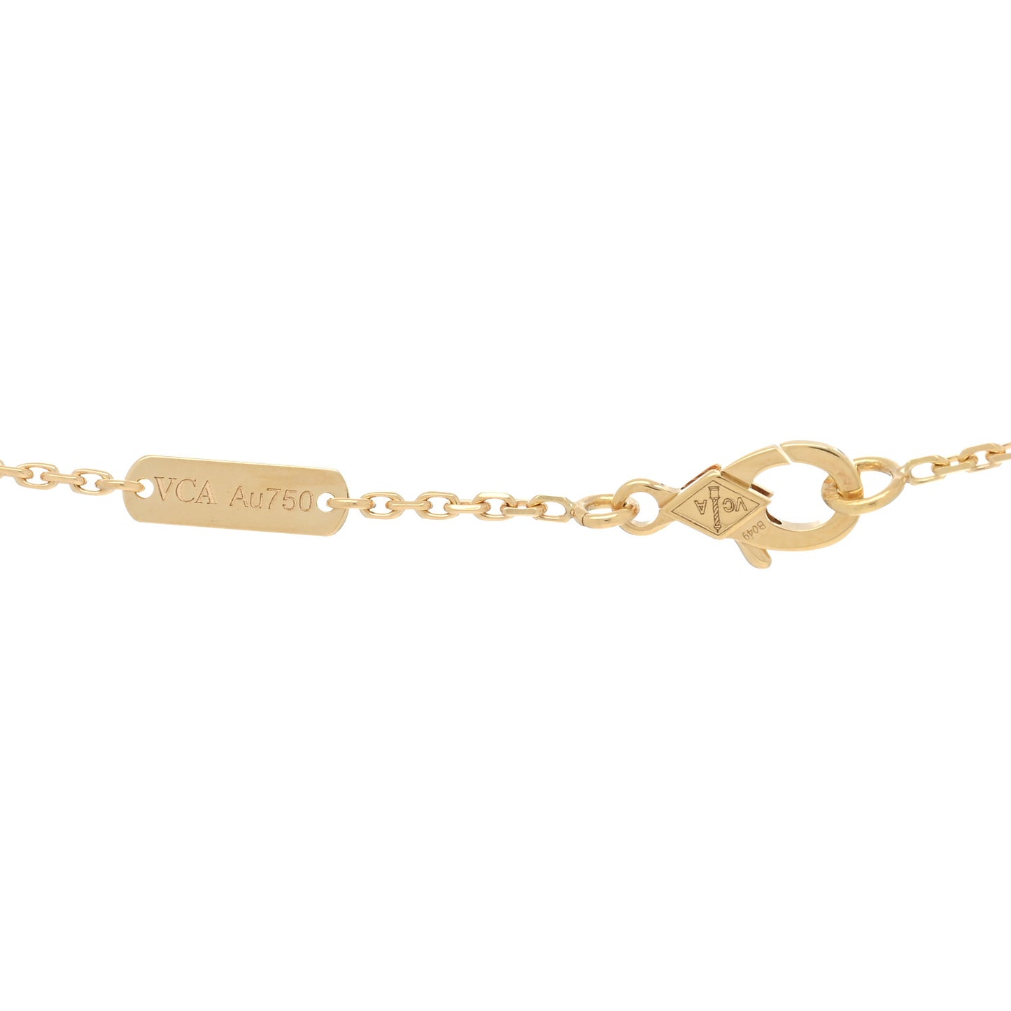18K Yellow Gold Mother of Pearl Vintage Alhambra Pendant Necklace
