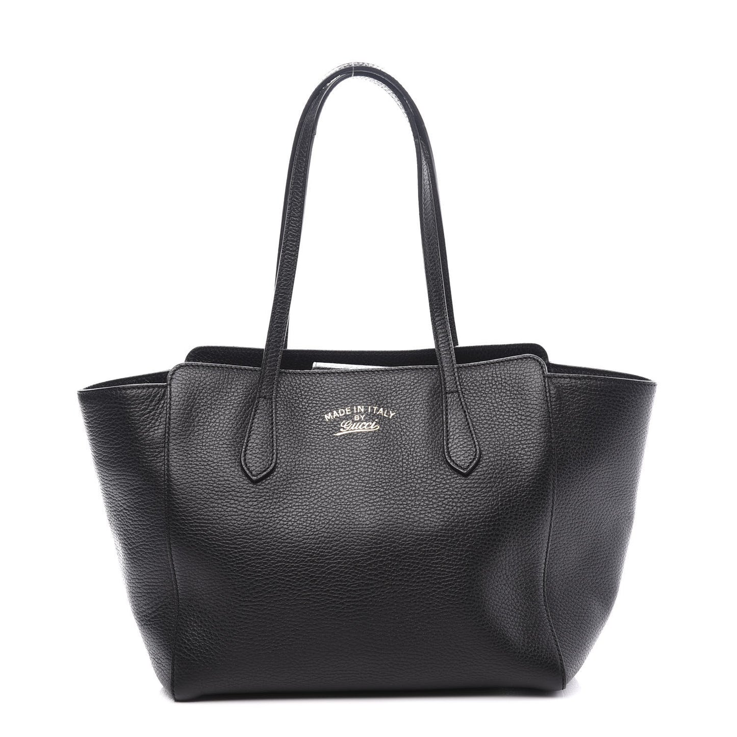Pebbled Calfskin Small Swing Tote Black