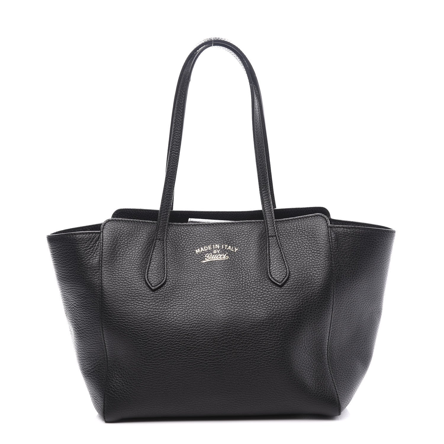 Gucci Pebbled Calfskin Small Swing Tote Black 1 of 10