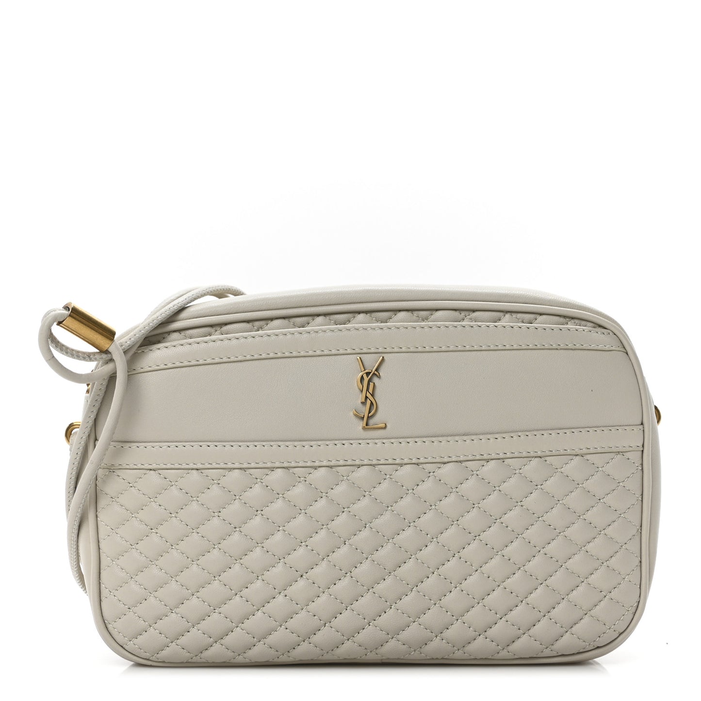 Lambskin Quilted Victoire Camera Bag Blanc Vintage