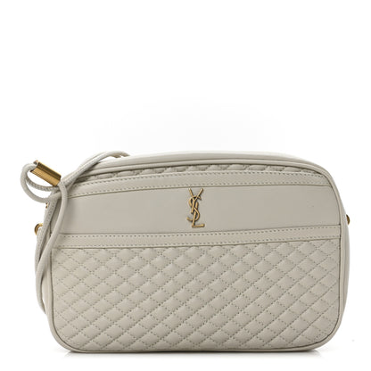 Saint Laurent Lambskin Quilted Victoire Camera Bag Blanc Vintage 1 of 10