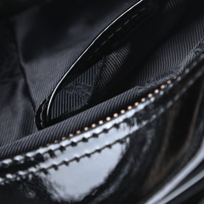 Burberry Prorsum Perforated Patent Calfskin Knight Satchel Black 13 of 15
