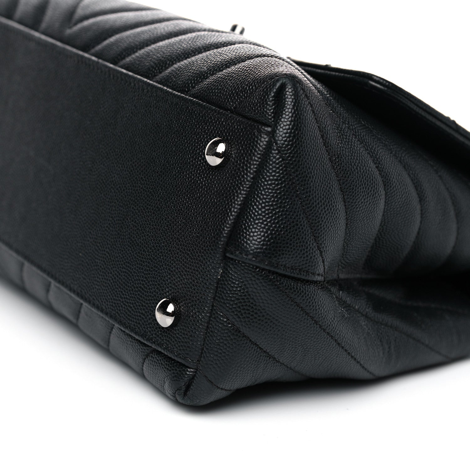 Chanel Caviar Chevron Quilted Small Coco Handle Flap Black 12 of 15