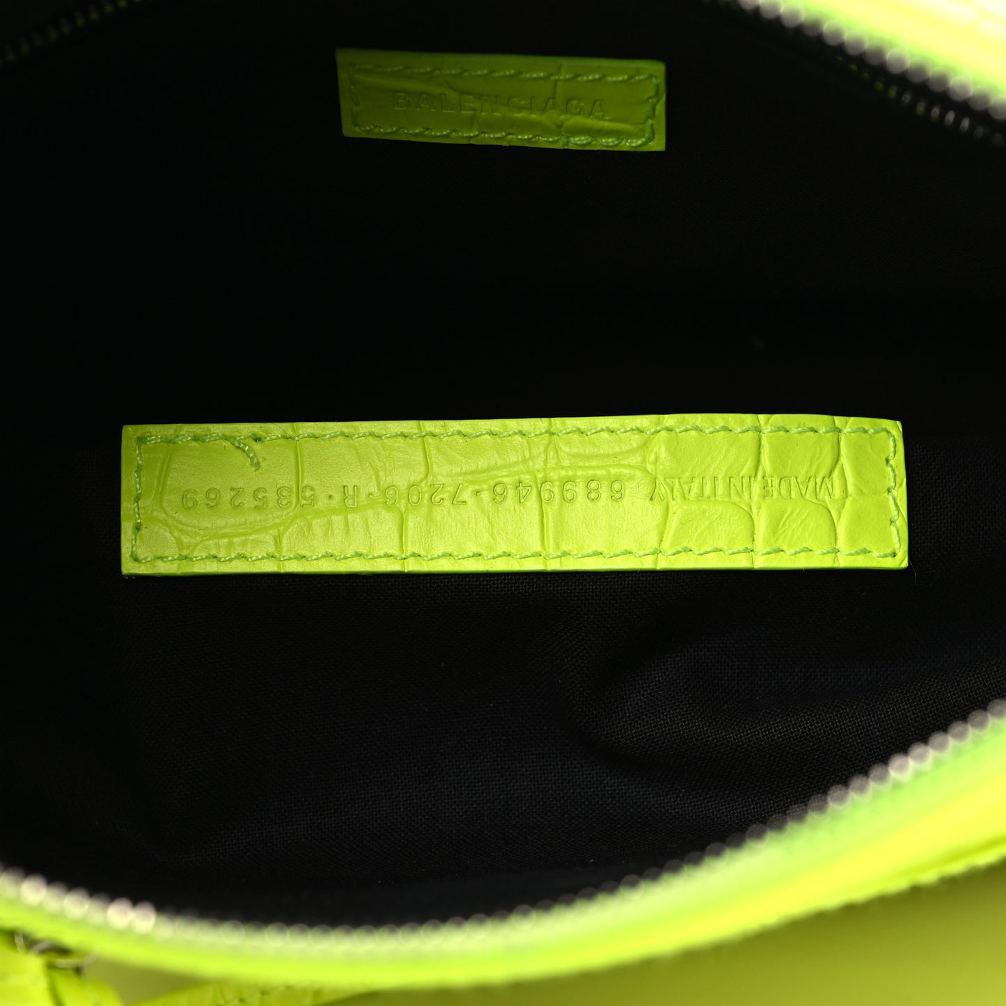 Extra Supple Calfskin Crocodile Embossed Neo Classic Hardware Hobo XS Flou Yellow
