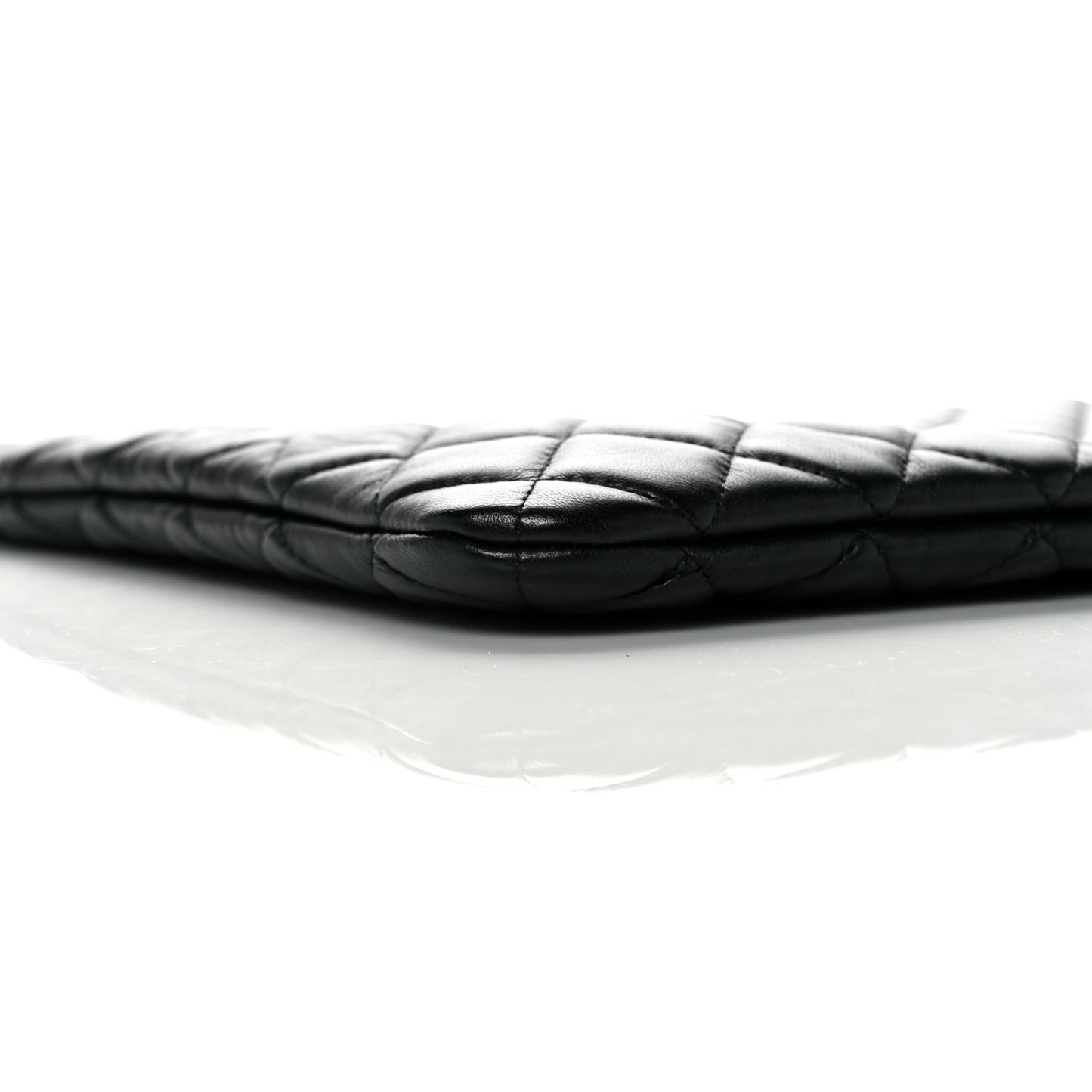Lambskin Quilted Large Cosmetic Case Black