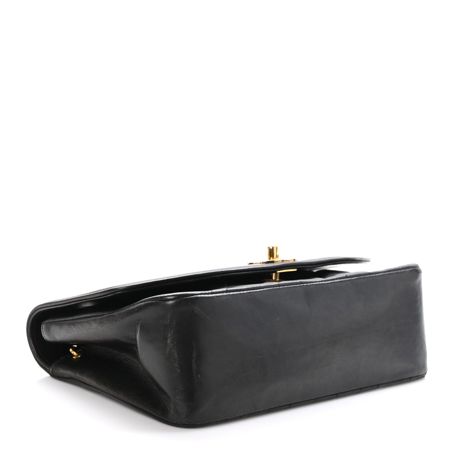 Lambskin Quilted Small Single Flap Black