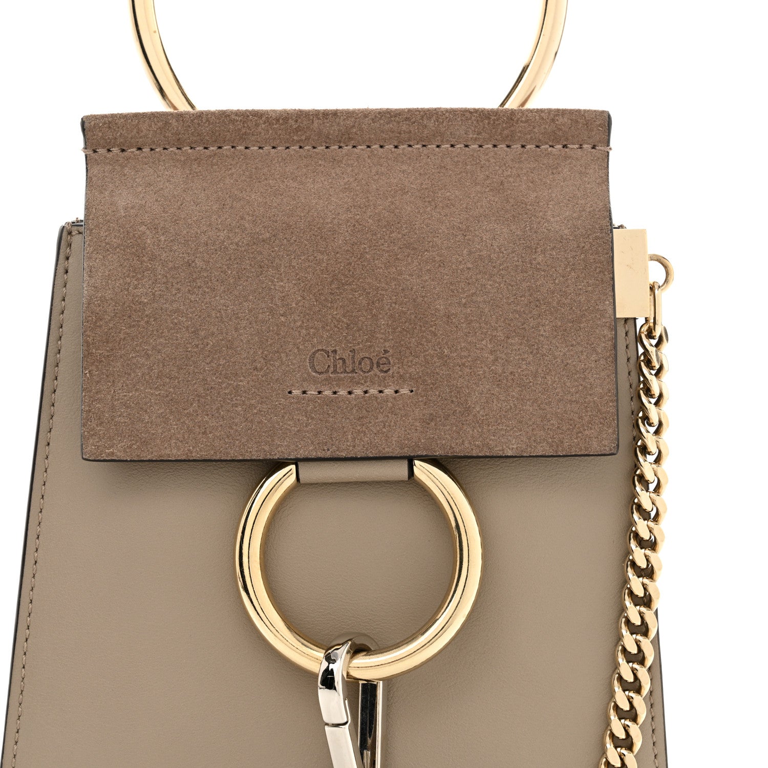 Chloe Suede Calfskin Mini Faye Bracelet Bag Motty Grey 8 of 11