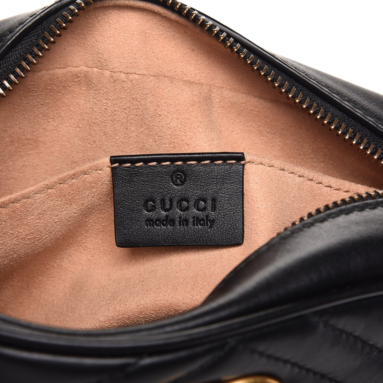 Gucci Calfskin Matelasse Mini GG Marmont Chain Shoulder Bag Black 6 of 8