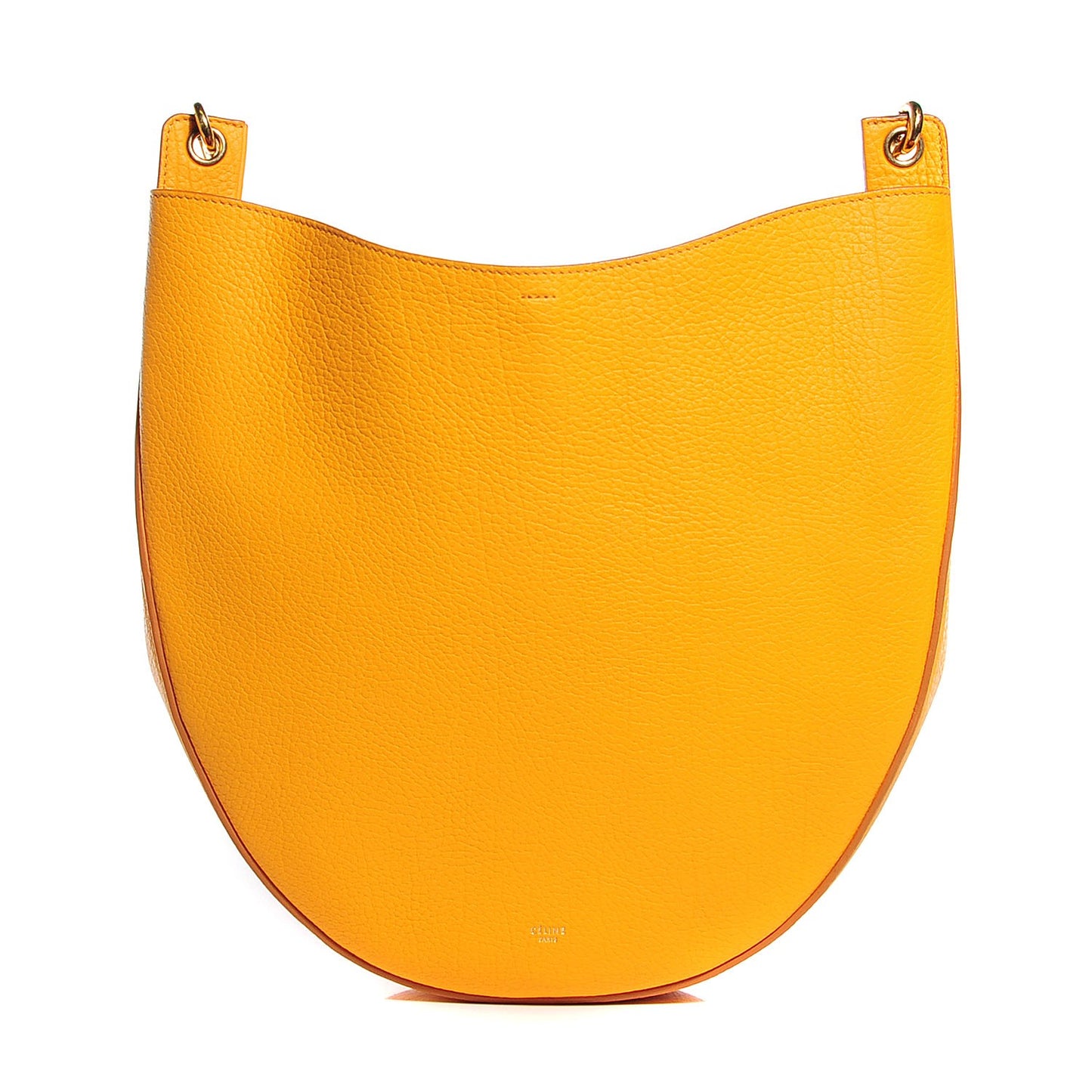Crisped Calfskin Medium Hobo Bag Saffron