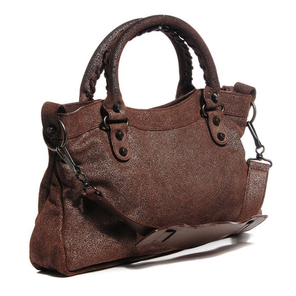 Balenciaga Metallic Craquele Calfskin Classic Hardware First Bronze 3 of 13