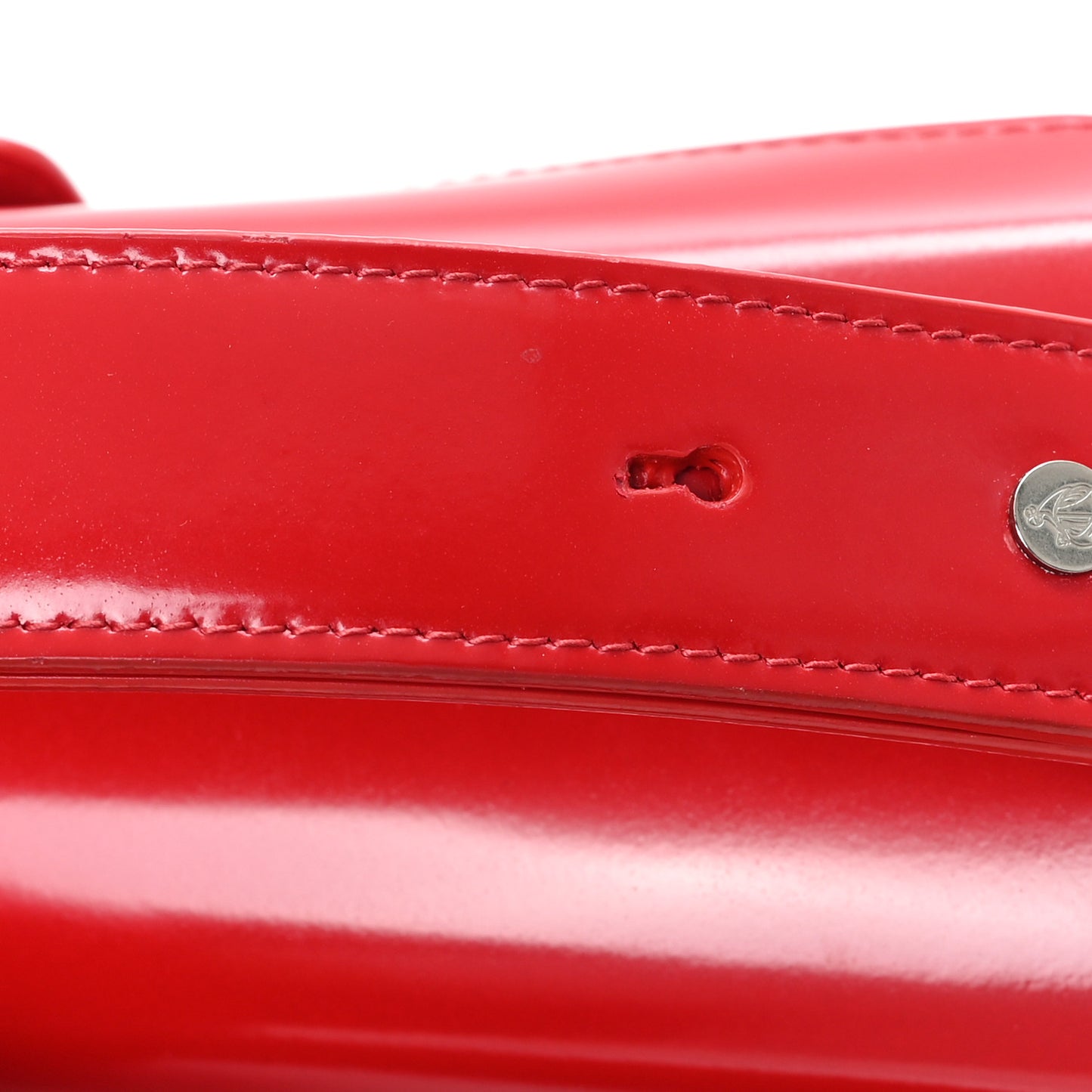 Shiny Calfskin Medium Pencil Shoulder Bag Rouge Lipstick