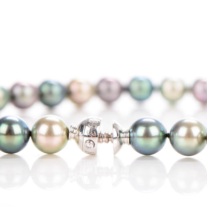 Mikimoto 18K Gold Fusion Multicolored Black South Sea Cultured Pearl 10mm Strand Necklace 17 4 of 5