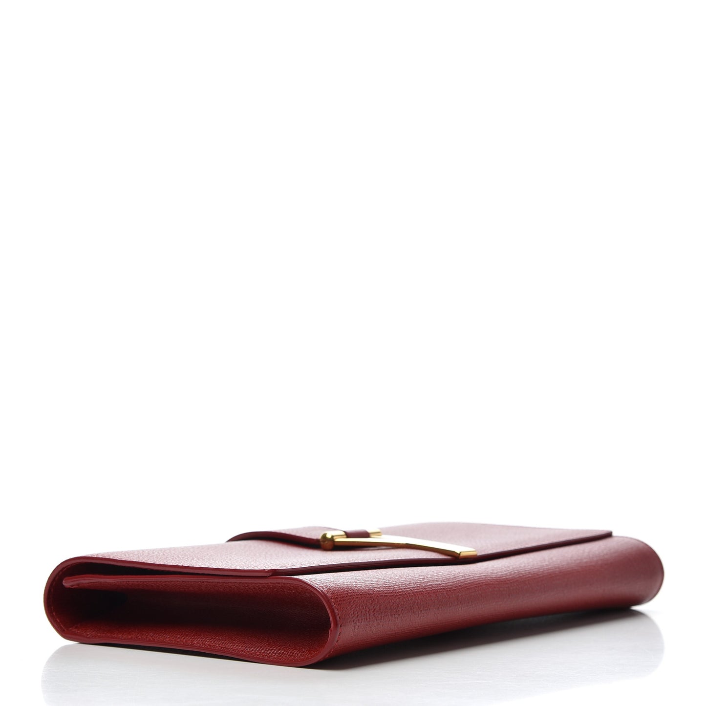 Textured Calfskin Classic Y Ligne Clutch Red