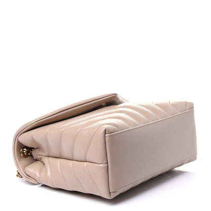 Saint Laurent Calfskin Y Quilted Monogram Small Loulou Chain Satchel Dark Beige 4 of 11