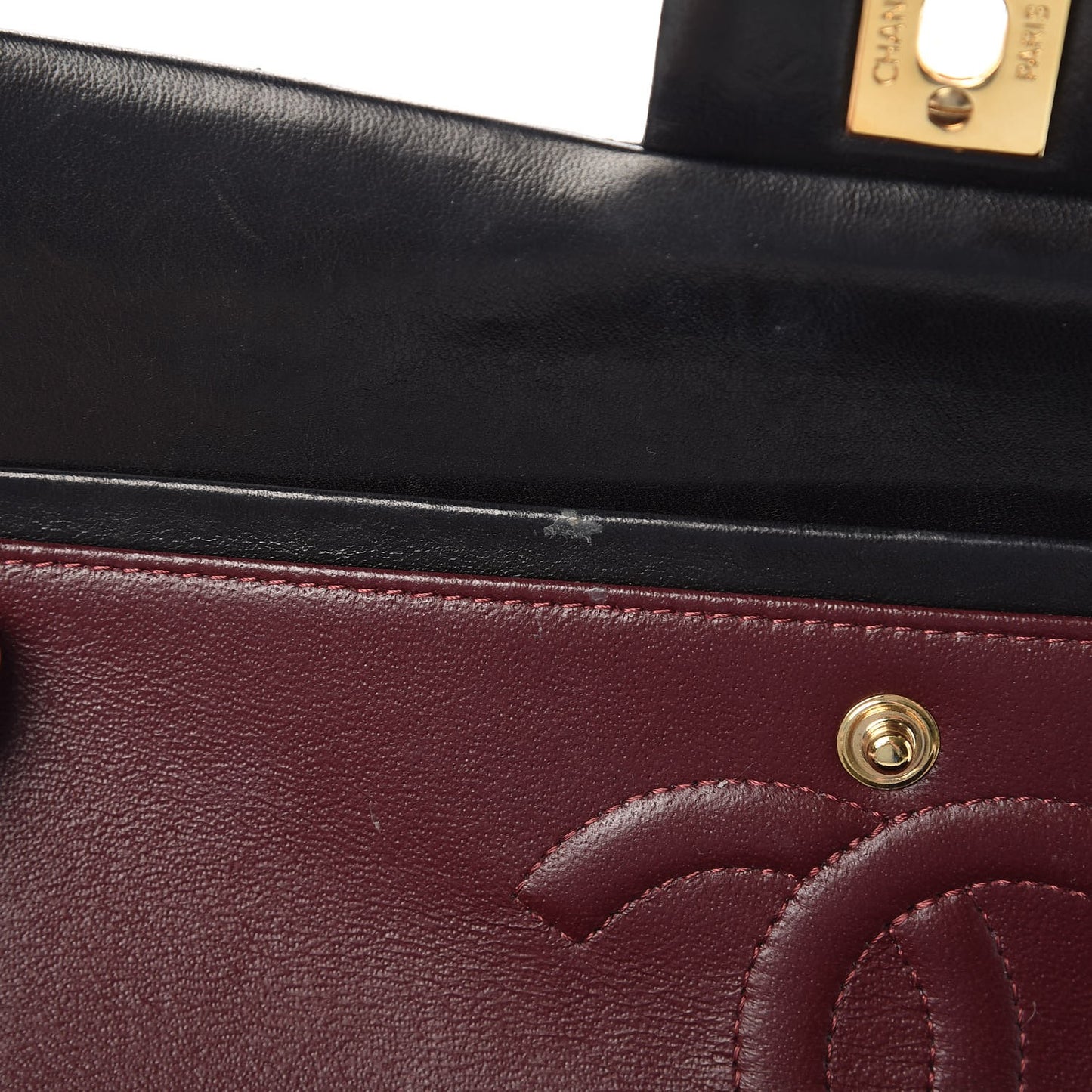 Lambskin Quilted Medium Double Flap Black