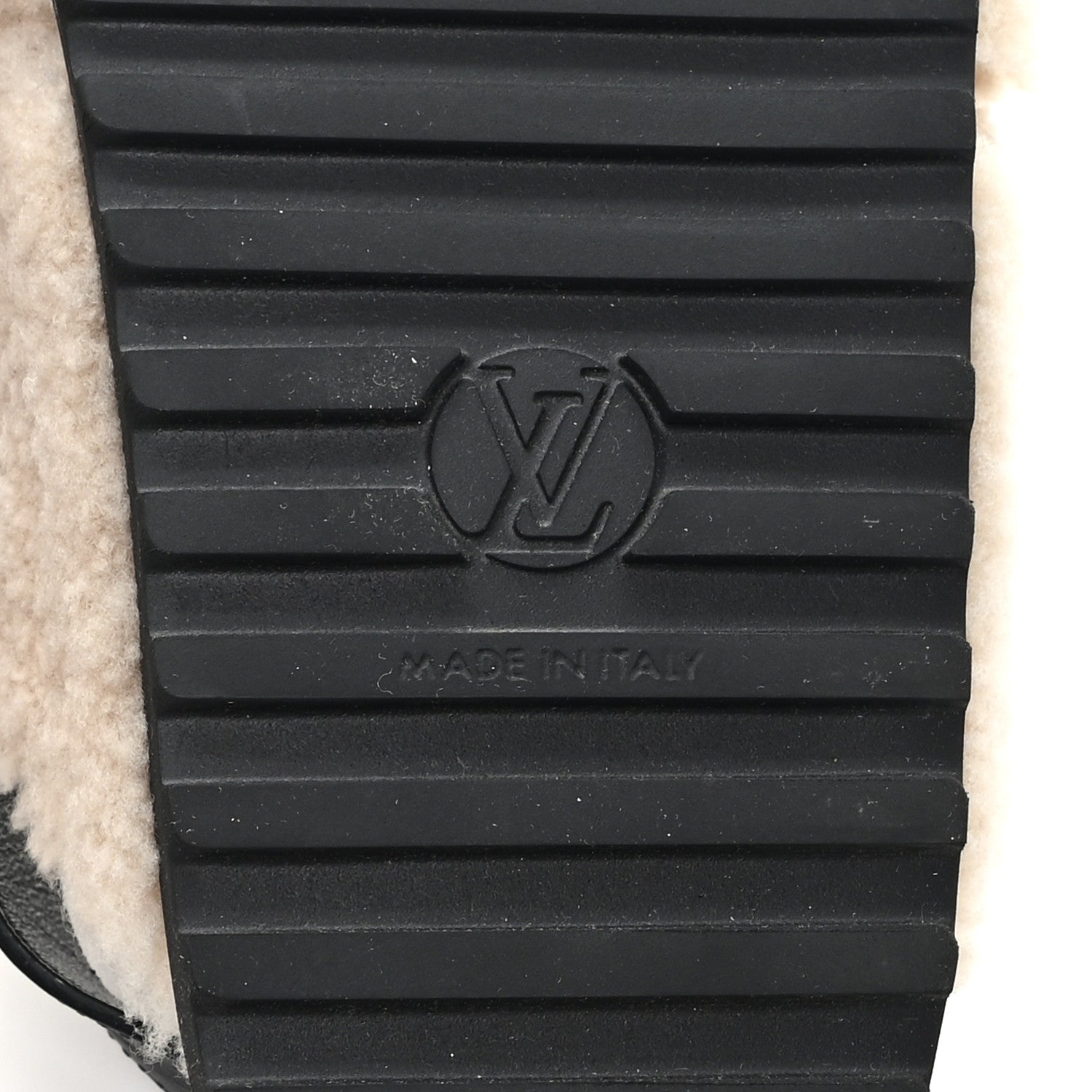 Louis Vuitton Shearling Paseo Sandals 37 Black 7 of 8