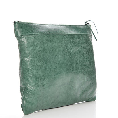 Balenciaga Agneau Classic Hardware Zip Clutch Green 3 of 8