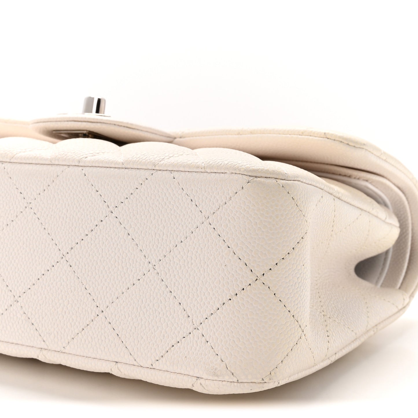 Caviar Quilted Small Double Flap White