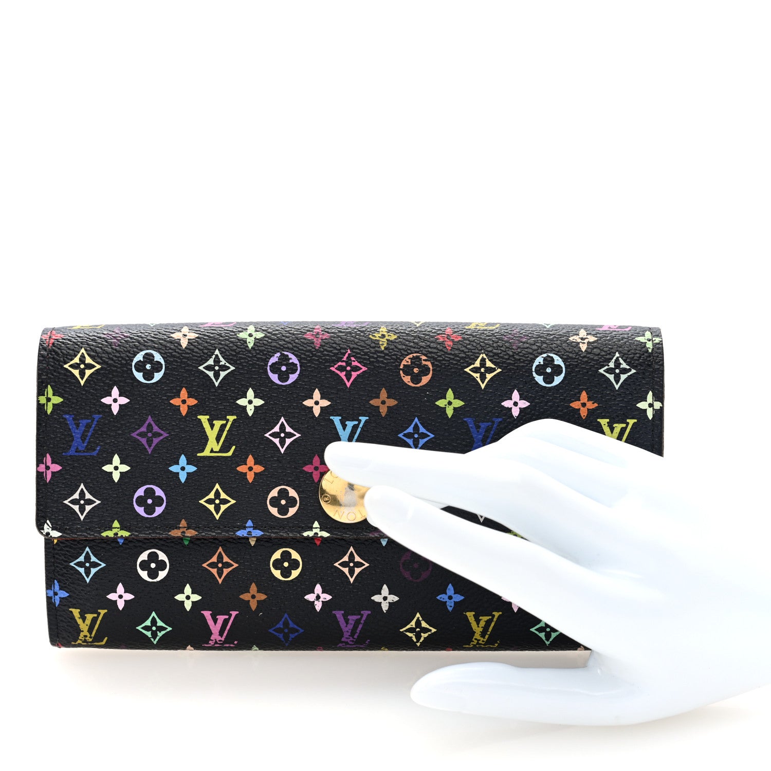 Louis Vuitton Monogram Multicolor Sarah Wallet Black Grenade 2 of 6