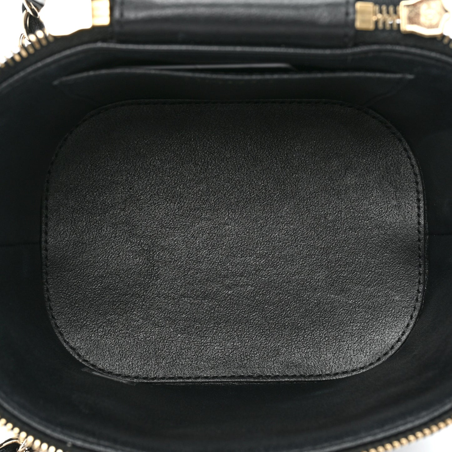 Lambskin Quilted Trendy Vanity Case Black