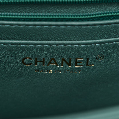 Chanel Lambskin Quilted Mini Square Flap Green 7 of 11