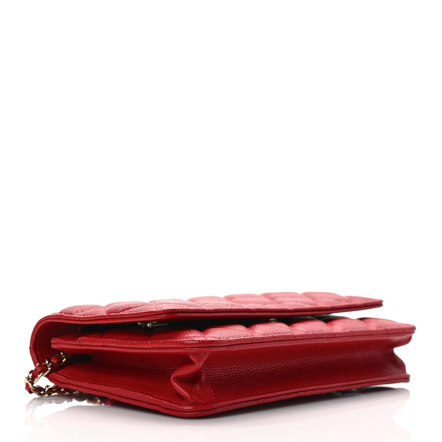 Chanel Caviar Quilted Wallet On Chain WOC Red 3 of 9
