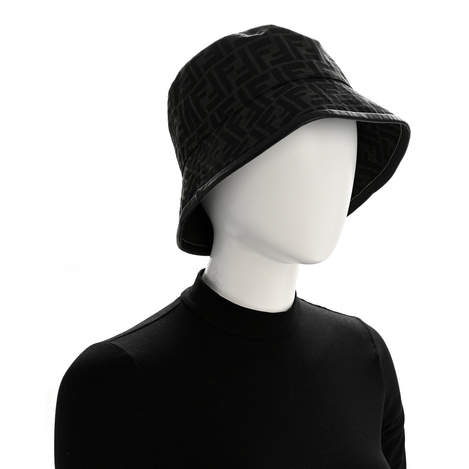 Fendi Fabric Jacquard FF Bucket Hat L Black 1855798 – FASHIONPHILE