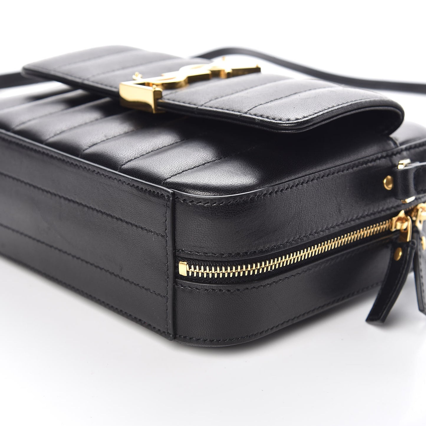 Lambskin Matelasse Monogram Vicky Camera Bag Black