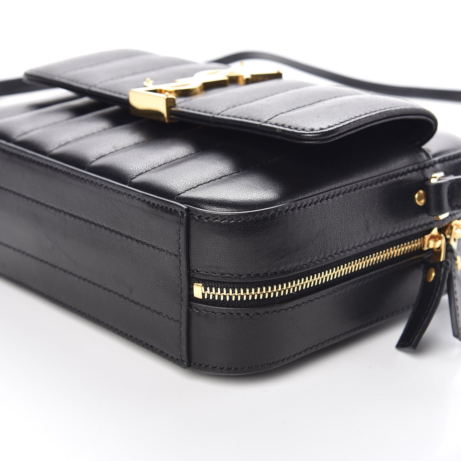 Saint Laurent Lambskin Matelasse Monogram Vicky Camera Bag Black 9 of 10