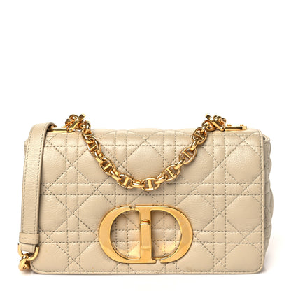 Christian Dior Grained Calfskin Cannage Small Caro Bag Beige 1 of 9
