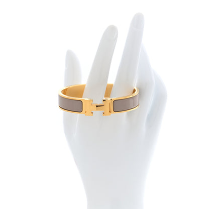 Hermes Enamel Narrow Clic Clac H Bracelet PM Beige Rose 2 of 5
