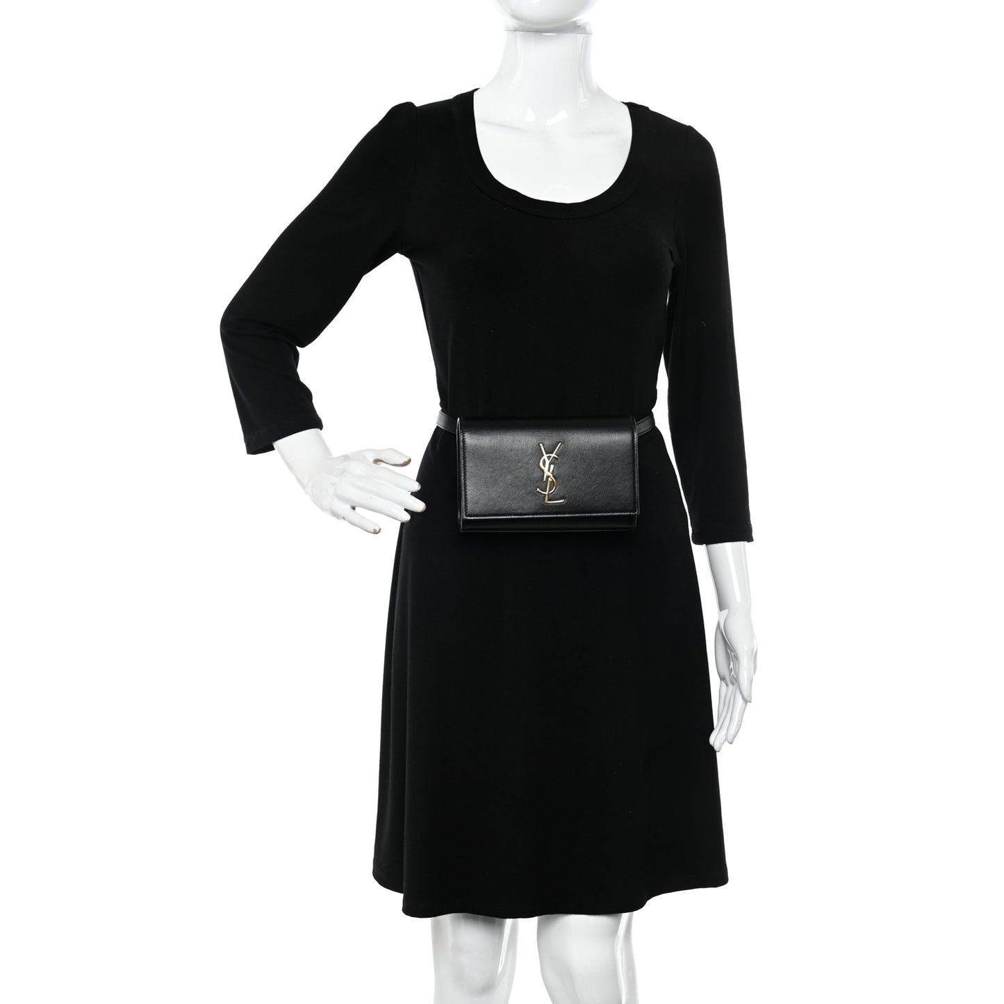 Smooth Calfskin Monogram Kate Belt Bag Black